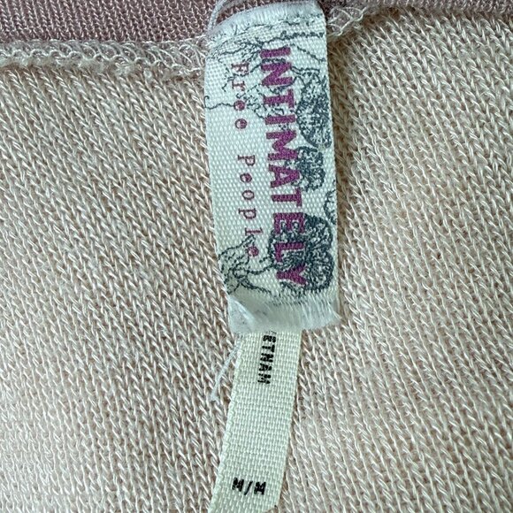 Free People Intimately Raw Hem Tunic Sz Medium Semi Sheer Soft Layering Pink - Picture 5 of 10